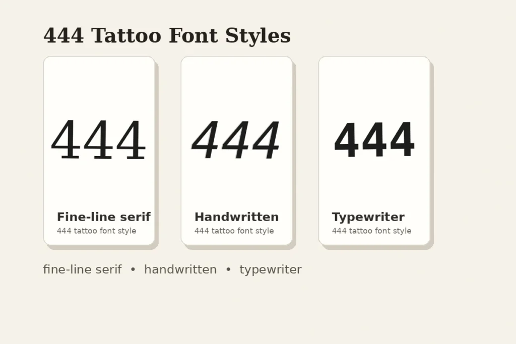 444 tattoo font styles fine line serif handwritten typewriter