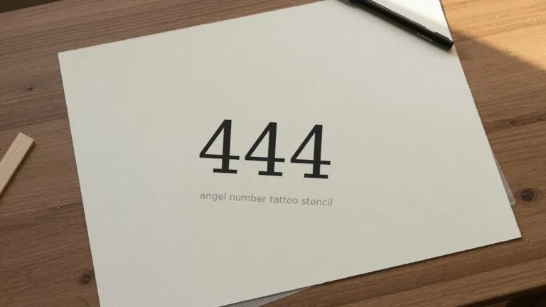 hand drawn 444 angel number tattoo stencil free download
