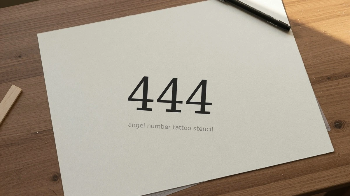 hand drawn 444 angel number tattoo stencil free download