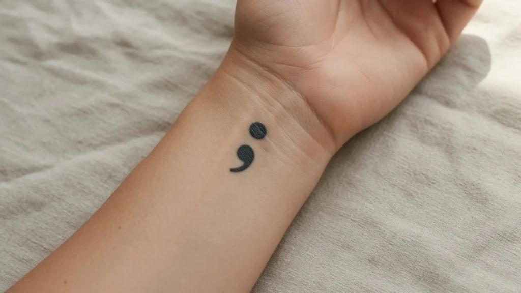 semicolon tattoo with words my story isnt over designs