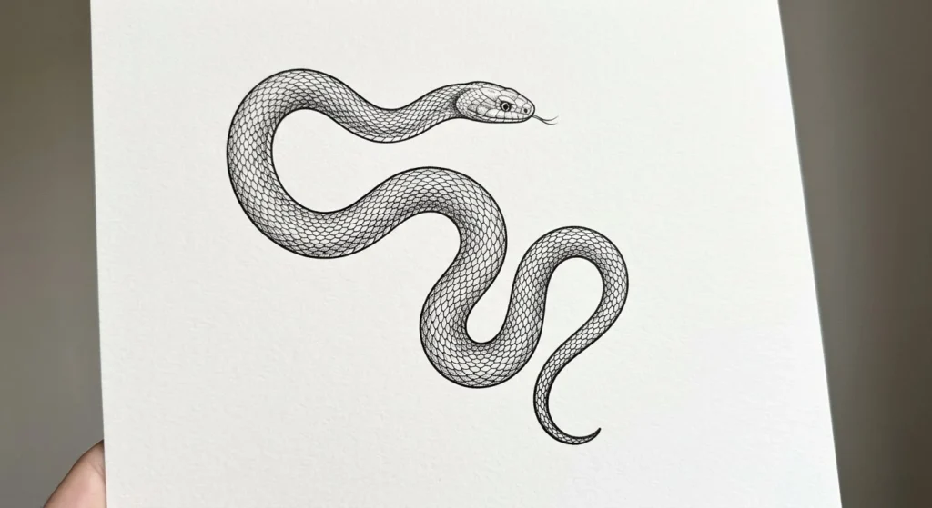 elegant fine line snake tattoo design for women collarbone placement