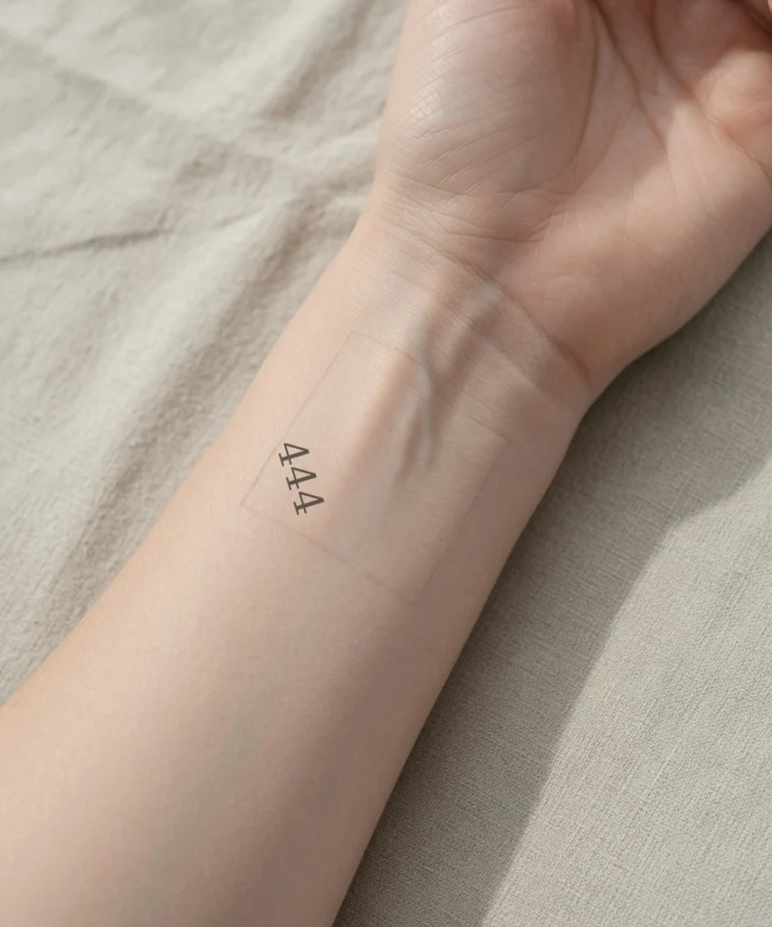 tiny 444 tattoo on inner wrist placement idea