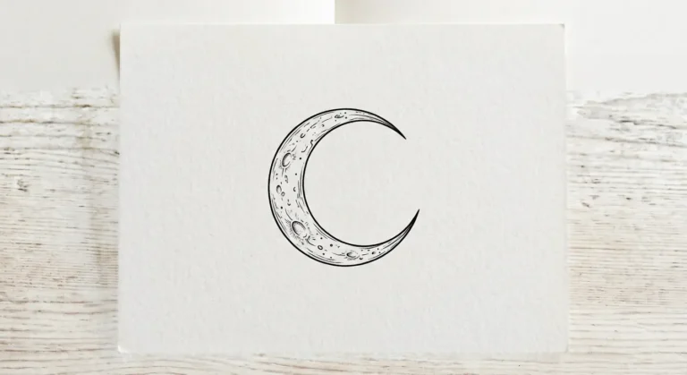 hand-drawn crescent moon tattoo stencil free download fine line